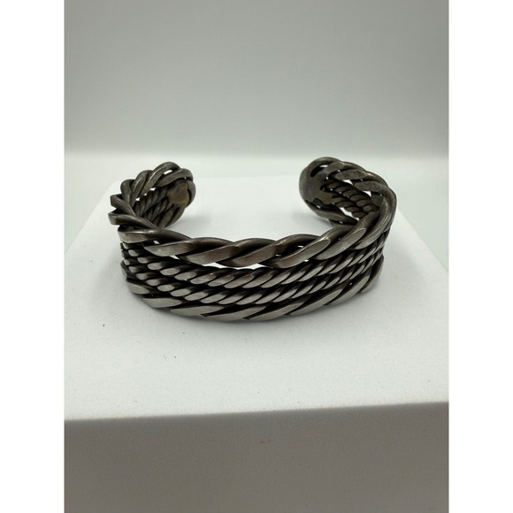 Jewelry - Vintage Industrial‎ Twisted Wire Cuff Bracelet Gunmetal Multi Row Braided Metal